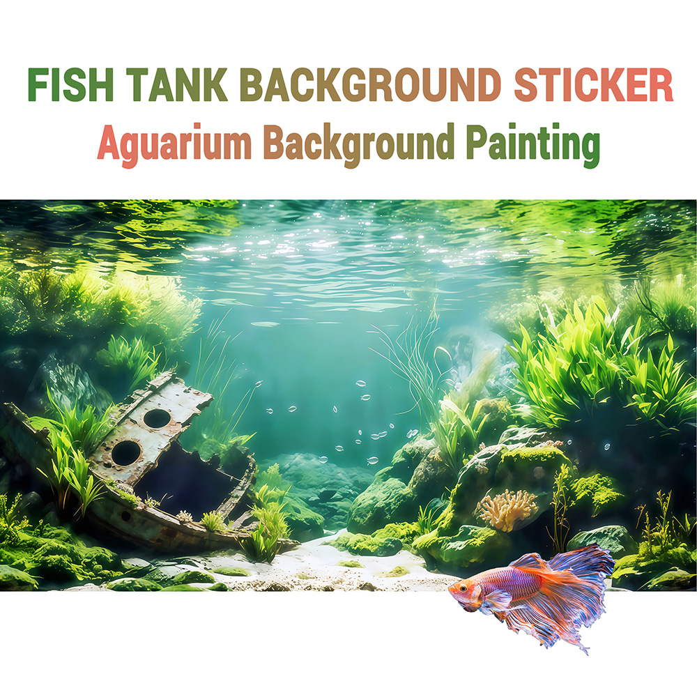 Marine Aquarium Glue - Aquarium achtergrondsticker, Sunshine Water Grass, zelfklevende